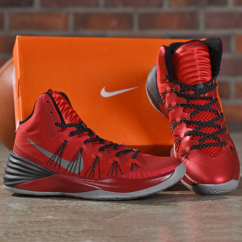 Men Nike Hyperdunk XDR Olympic Red Black Grey Shoes - Click Image to Close